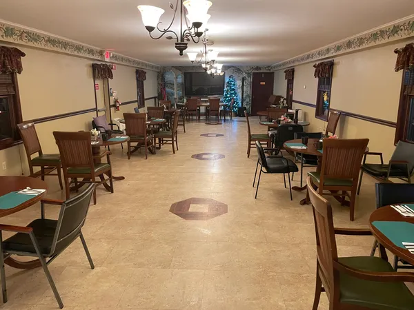 Residents in the dining room